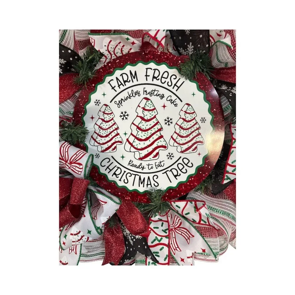 Sweet & Sparkly Little Debbie Tasty Cake Holiday Door Wreath